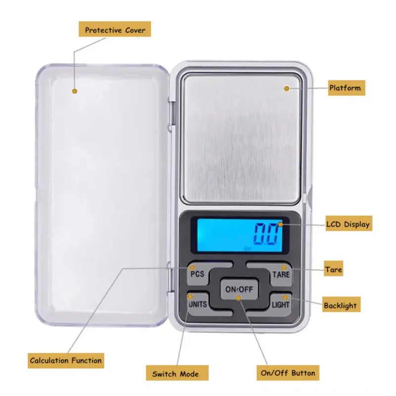 High-Precision 0.01g x 200g Digital Pocket Scale for Jewelry with Retail Packaging,ET-AA94