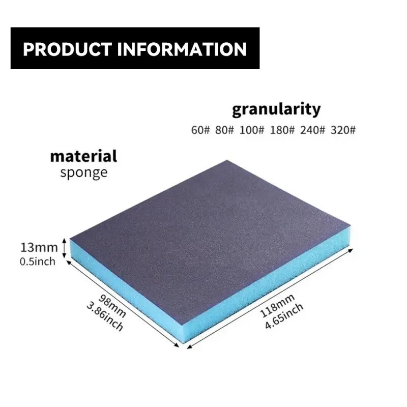 6PCS Reusable Sanding Sponges, 60-320 Grit Wet/Dry Abrasive Blocks for Metal and Wood Finishing,ET-AA96