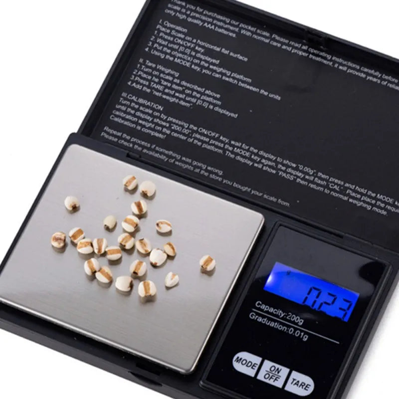 High-Precision 200g/0.01g Digital Pocket Scale with LCD Display – Ideal for Jewelry and Kitchen Weighing,ET-AA93