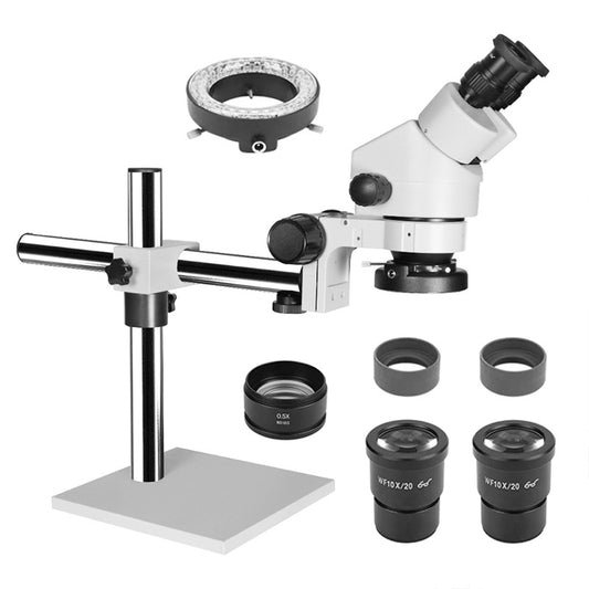 Engravertool Binocular Stereoscopic Microscope,7X-45X Magnification,Single Arm Boom Stand,LED Light,ET-MS02A
