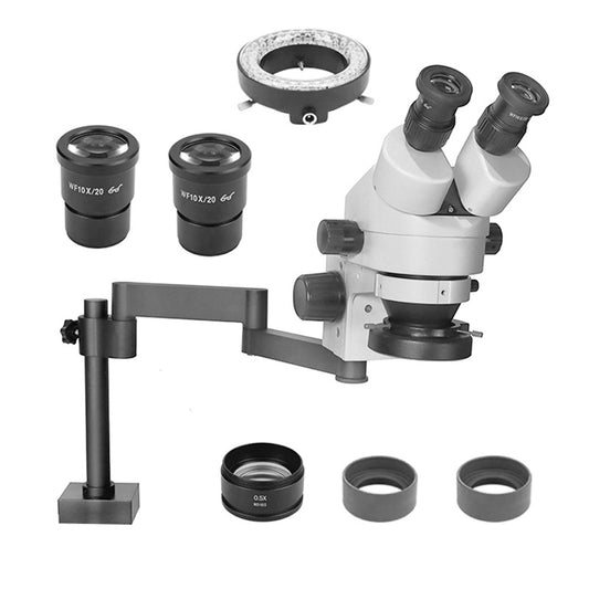 Engravertool Binocular Stereo Zoom Microscope,7X-45X Magnification,Clamping Articulating Arm Stand,LED Light,ET-MS03A
