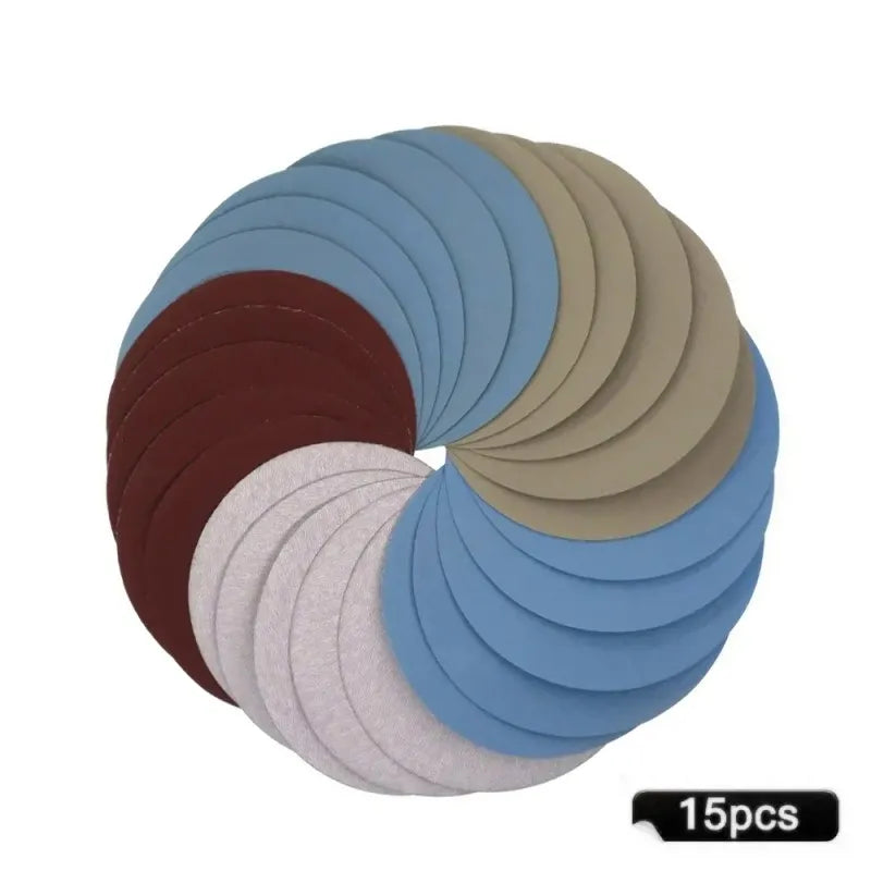 15PCS Round Hook and Loop Sanding Discs – 125mm, Grits 1000 to 5000,ET-AA99