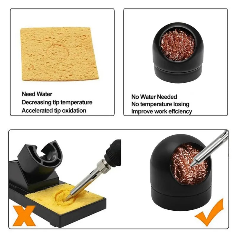 Soldering Iron Tip Cleaning Kit with Metal Wire Stand and Desoldering Tools, ET-AA78