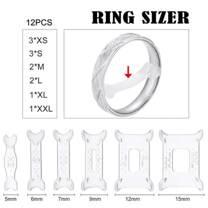 12PCS Fixed Reduction Ring Adjustment Pads, Ring Size Adjuster Pad Set, ET-AA73