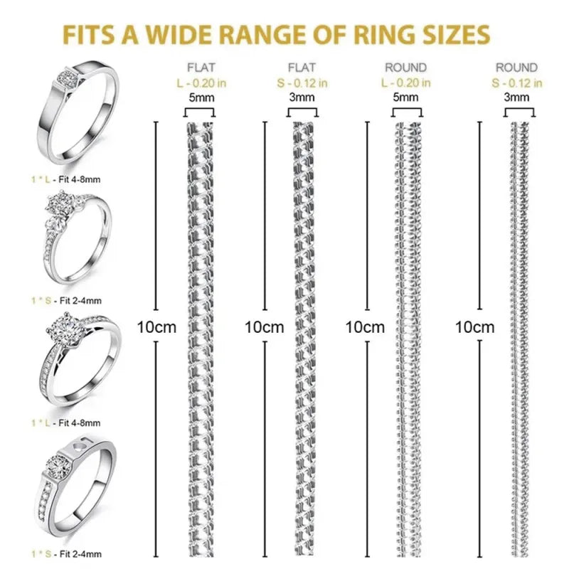 Invisible Spiral Ring Size Reducer Jewelry Guard Tools 4PCS/Set, ET-AA74
