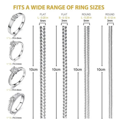 Invisible Spiral Ring Size Reducer Jewelry Guard Tools 4PCS/Set, ET-AA74