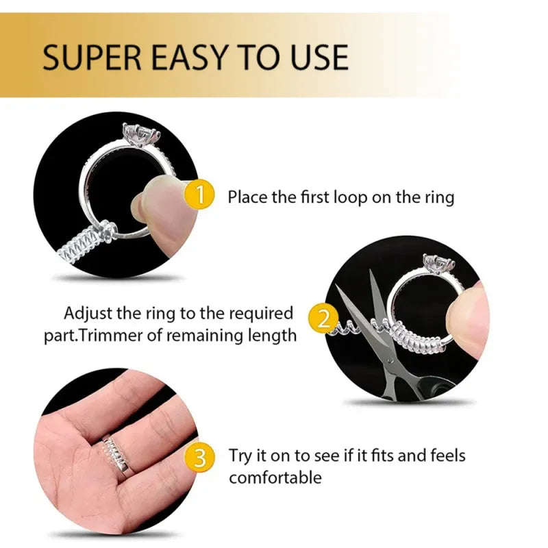 Invisible Spiral Ring Size Reducer Jewelry Guard Tools 4PCS/Set, ET-AA74